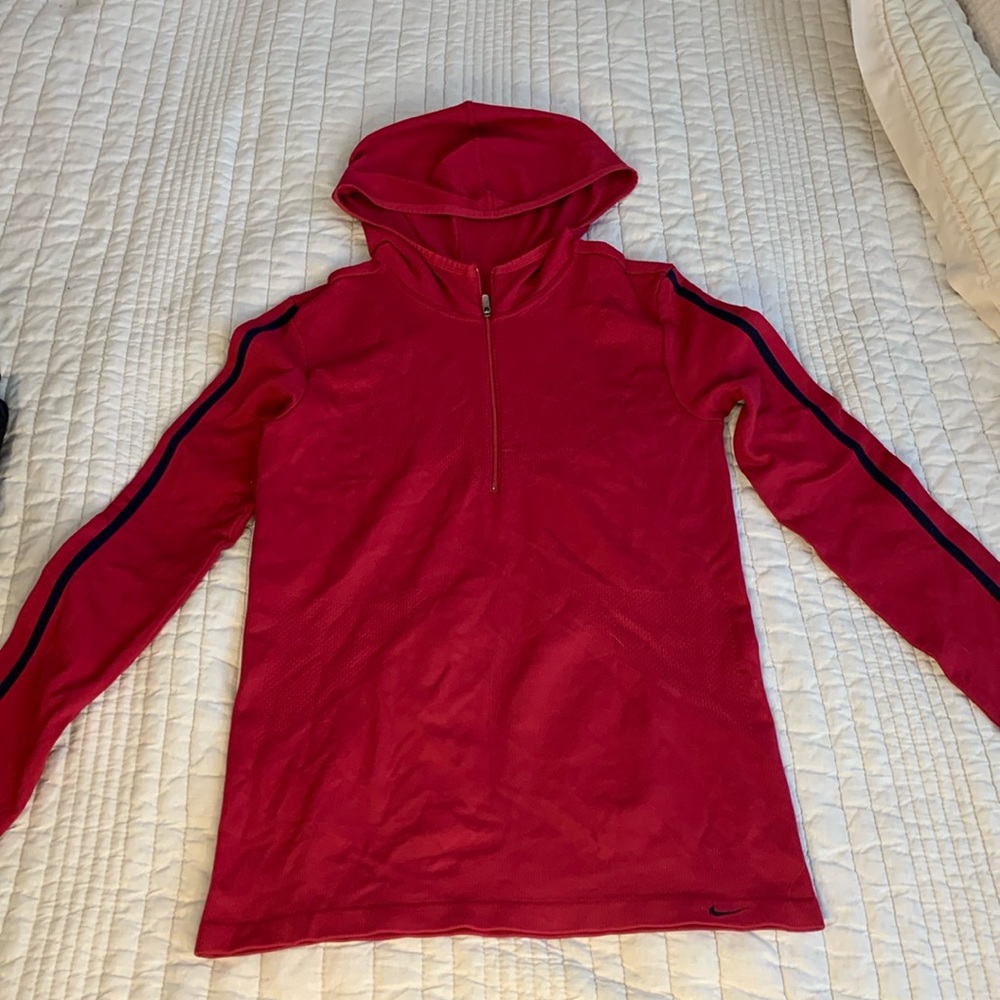 Red Nike Seamless sans Couture Red Hoodie Sweatshirt  Size M/L